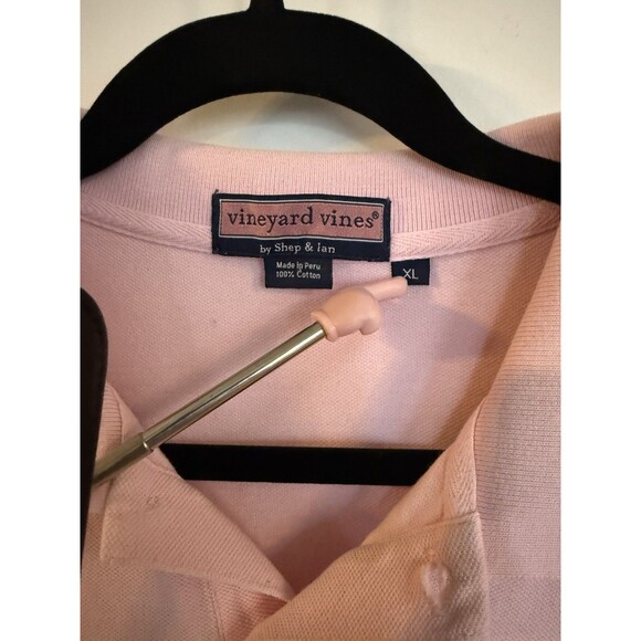 Vineyard Vines Polo Shirt Men XL White Pink Print Performance Short Sleeve Logo - Picture 2 of 5